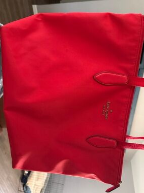 kate spade bright red nylon tote